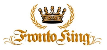 A gold and black crown logo above the stylized text 'Fronto King' on a plain white background.